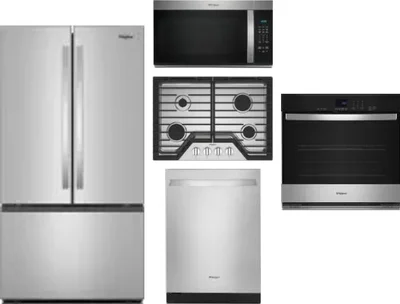 5 Piece Package Includes Refrigerator, Cooktop, Wall Oven, Microwave And Dishwasher