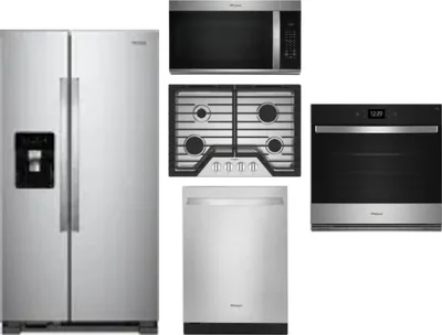 5 Piece Package Includes Refrigerator, Cooktop, Wall Oven, Microwave And Dishwasher