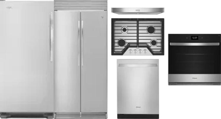 6 Piece Package Includes Refrigerator, Freezer, Cooktop, Wall Oven, Hood And Dishwasher