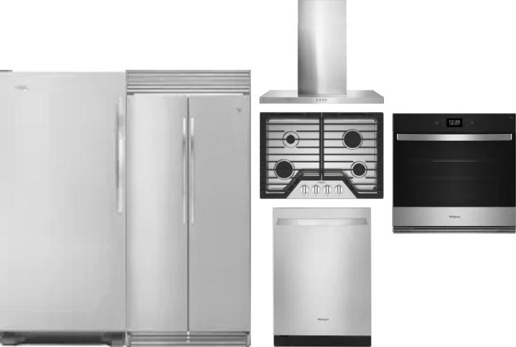 6 Piece Package Includes Refrigerator, Freezer, Cooktop, Wall Oven, Hood And Dishwasher
