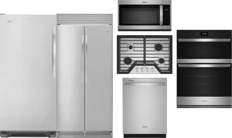 6 Piece Package Includes Refrigerator, Freezer, Cooktop, Wall Oven, Microwave And Dishwasher