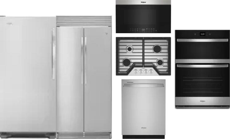 6 Piece Package Includes Refrigerator, Freezer, Cooktop, Wall Oven, Microwave And Dishwasher
