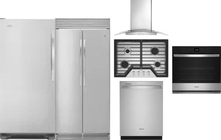 6 Piece Package Includes Refrigerator, Freezer, Cooktop, Wall Oven, Hood And Dishwasher