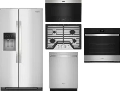 5 Piece Package Includes Refrigerator, Cooktop, Wall Oven, Microwave And Dishwasher