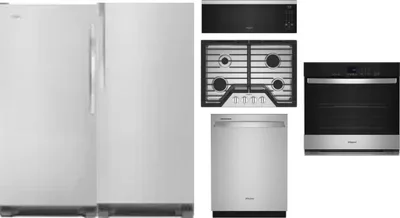 6 Piece Package Includes Refrigerator, Freezer, Cooktop, Wall Oven, Microwave And Dishwasher