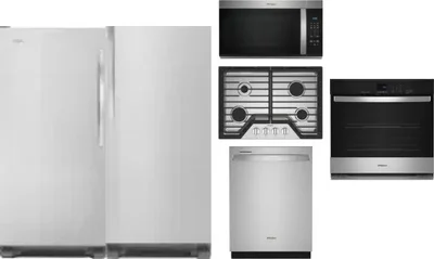 6 Piece Package Includes Refrigerator, Freezer, Cooktop, Wall Oven, Microwave And Dishwasher