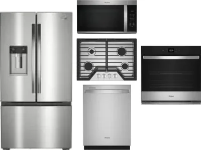5 Piece Package Includes Refrigerator, Cooktop, Wall Oven, Microwave And Dishwasher