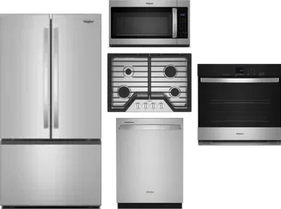 5 Piece Package Includes Refrigerator, Cooktop, Wall Oven, Microwave And Dishwasher
