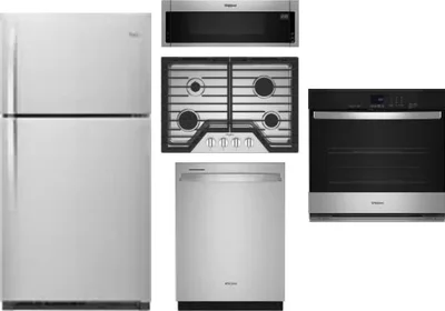 5 Piece Package Includes Refrigerator, Cooktop, Wall Oven, Microwave And Dishwasher