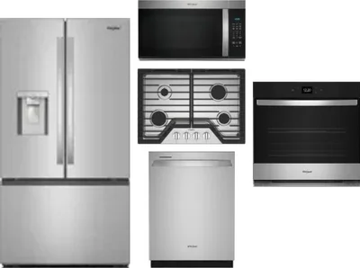 5 Piece Package Includes Refrigerator, Cooktop, Wall Oven, Microwave And Dishwasher