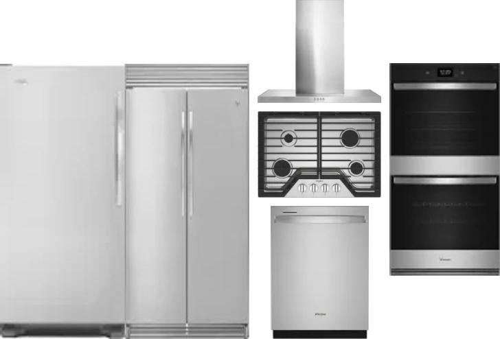 6 Piece Package Includes Refrigerator, Freezer, Cooktop, Wall Oven, Hood And Dishwasher
