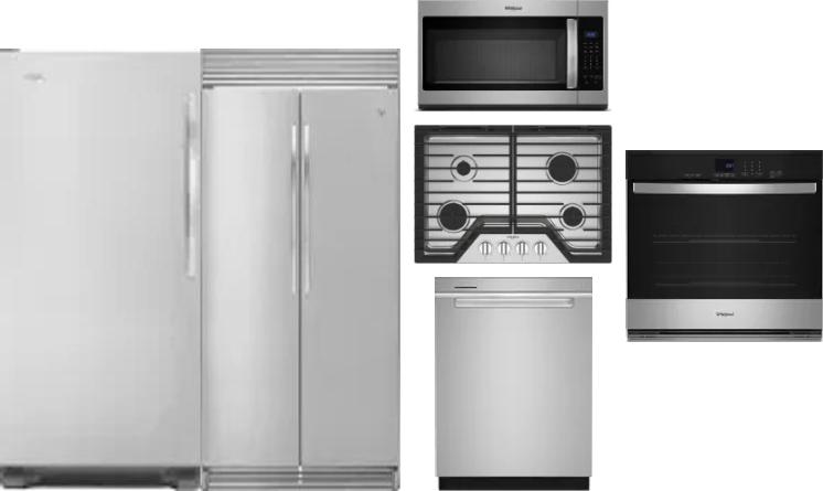 6 Piece Package Includes Refrigerator, Freezer, Cooktop, Wall Oven, Microwave And Dishwasher