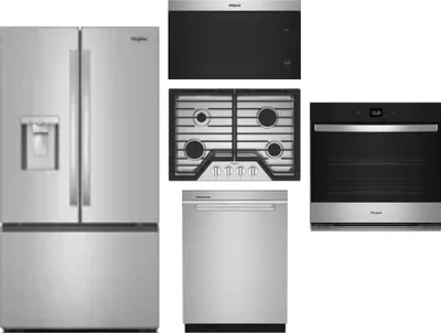 5 Piece Package Includes Refrigerator, Cooktop, Wall Oven, Microwave And Dishwasher