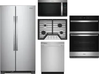 5 Piece Package Includes Refrigerator, Cooktop, Wall Oven, Microwave And Dishwasher