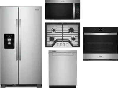 5 Piece Package Includes Refrigerator, Cooktop, Wall Oven, Microwave And Dishwasher