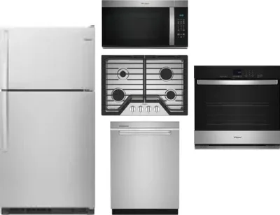 5 Piece Package Includes Refrigerator, Cooktop, Wall Oven, Microwave And Dishwasher