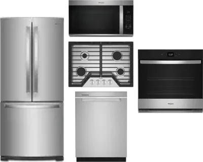 5 Piece Package Includes Refrigerator, Cooktop, Wall Oven, Microwave And Dishwasher