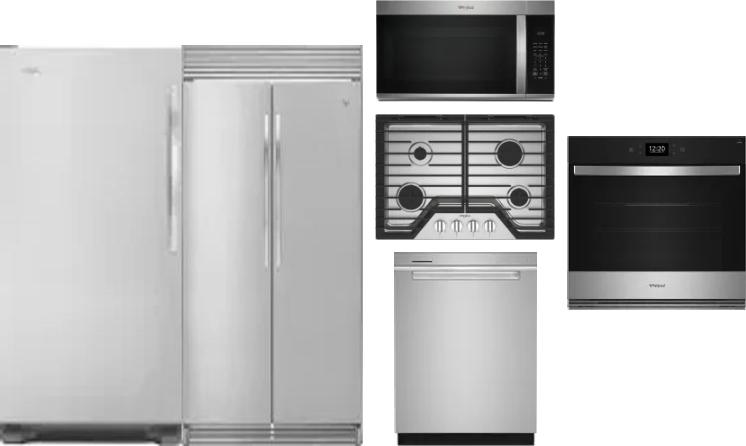 6 Piece Package Includes Refrigerator, Freezer, Cooktop, Wall Oven, Microwave And Dishwasher