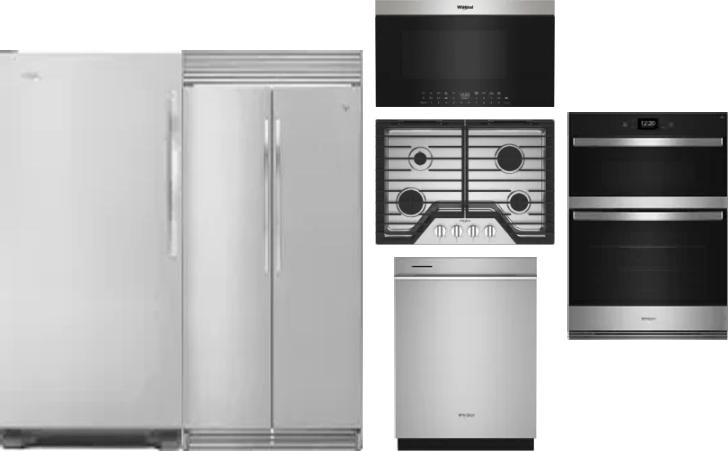 6 Piece Package Includes Refrigerator, Freezer, Cooktop, Wall Oven, Microwave And Dishwasher