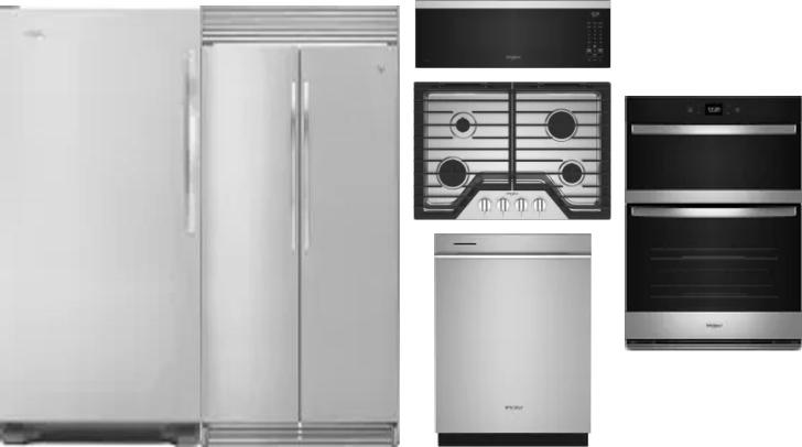 6 Piece Package Includes Refrigerator, Freezer, Cooktop, Wall Oven, Microwave And Dishwasher