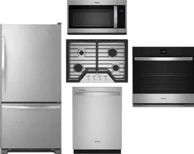 5 Piece Package Includes Refrigerator, Cooktop, Wall Oven, Microwave And Dishwasher