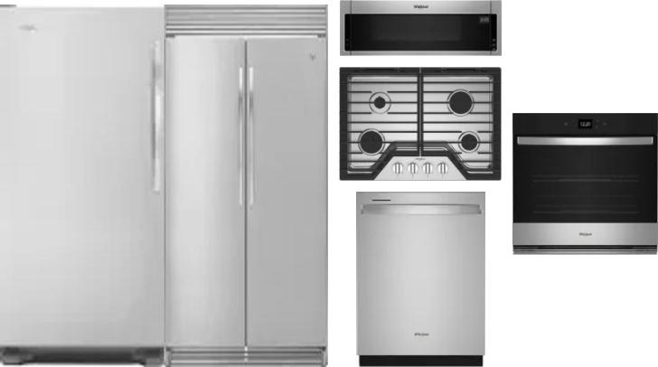 6 Piece Package Includes Refrigerator, Freezer, Cooktop, Wall Oven, Microwave And Dishwasher