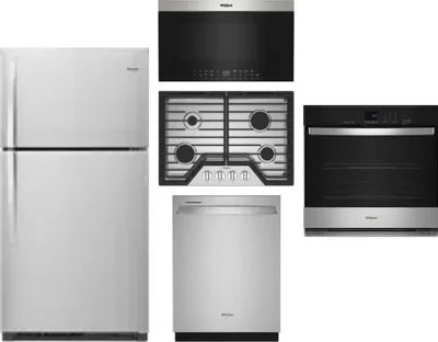 5 Piece Package Includes Refrigerator, Cooktop, Wall Oven, Microwave And Dishwasher