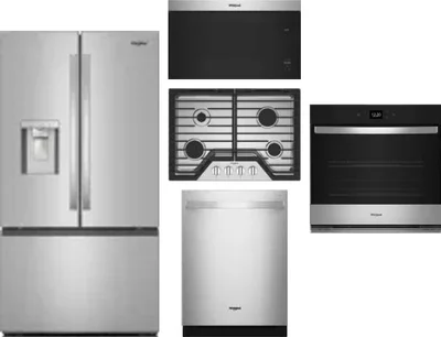 5 Piece Package Includes Refrigerator, Cooktop, Wall Oven, Microwave And Dishwasher