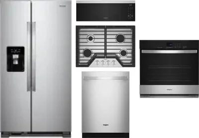5 Piece Package Includes Refrigerator, Cooktop, Wall Oven, Microwave And Dishwasher