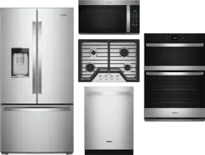 5 Piece Package Includes Refrigerator, Cooktop, Wall Oven, Microwave And Dishwasher