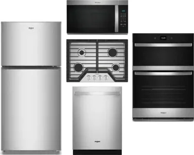 5 Piece Package Includes Refrigerator, Cooktop, Wall Oven, Microwave And Dishwasher