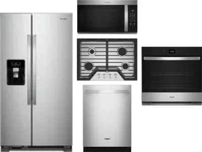 5 Piece Package Includes Refrigerator, Cooktop, Wall Oven, Microwave And Dishwasher