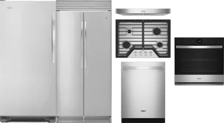 6 Piece Package Includes Refrigerator, Freezer, Cooktop, Wall Oven, Hood And Dishwasher