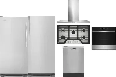 6 Piece Package Includes Refrigerator, Freezer, Cooktop, Wall Oven, Hood And Dishwasher