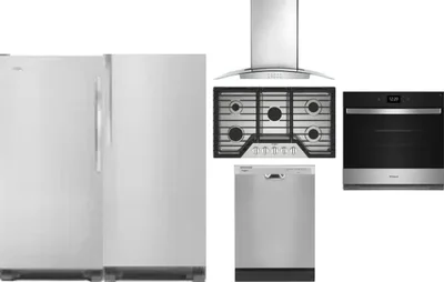 6 Piece Package Includes Refrigerator, Freezer, Cooktop, Wall Oven, Hood And Dishwasher