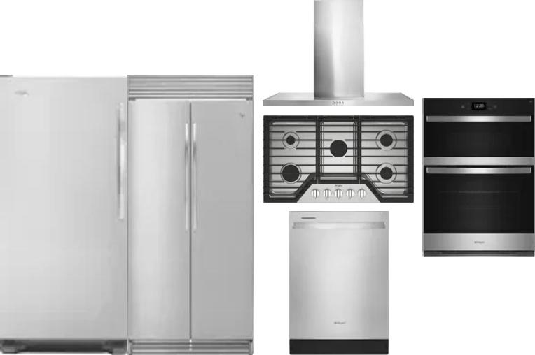 6 Piece Package Includes Refrigerator, Freezer, Cooktop, Wall Oven, Hood And Dishwasher