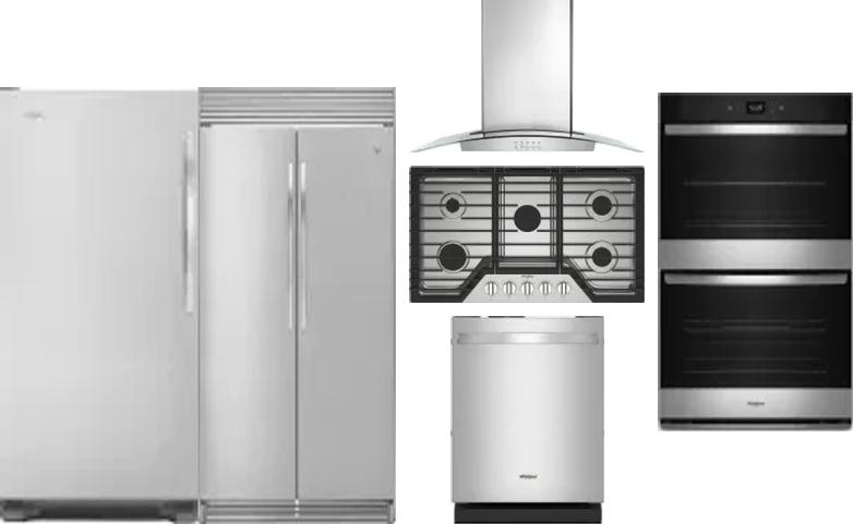 6 Piece Package Includes Refrigerator, Freezer, Cooktop, Wall Oven, Hood And Dishwasher