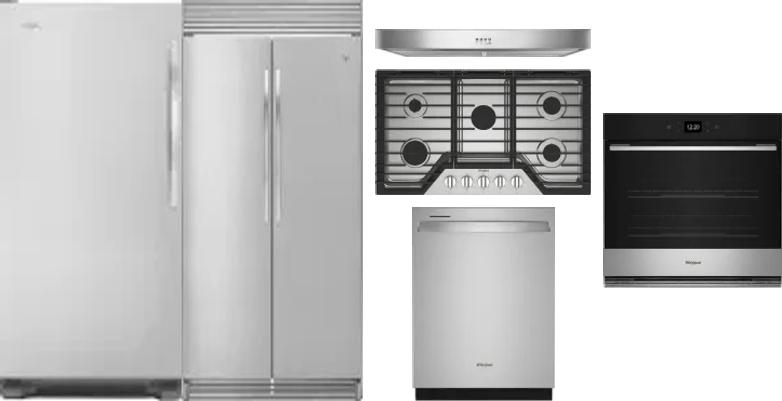 6 Piece Package Includes Refrigerator, Freezer, Cooktop, Wall Oven, Hood And Dishwasher