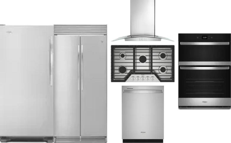 6 Piece Package Includes Refrigerator, Freezer, Cooktop, Wall Oven, Hood And Dishwasher
