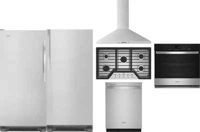 6 Piece Package Includes Refrigerator, Freezer, Cooktop, Wall Oven, Hood And Dishwasher
