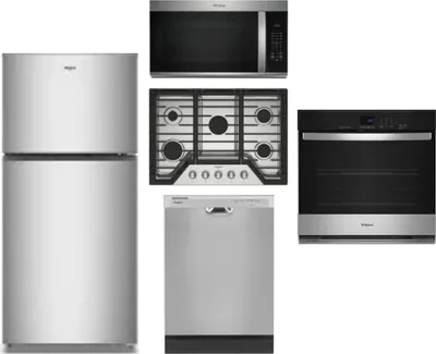 5 Piece Package Includes Refrigerator, Cooktop, Wall Oven, Microwave And Dishwasher