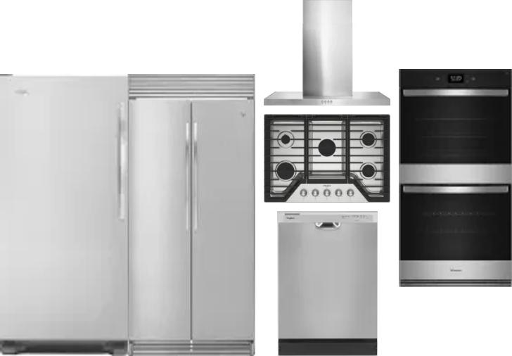 6 Piece Package Includes Refrigerator, Freezer, Cooktop, Wall Oven, Hood And Dishwasher