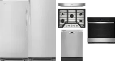 6 Piece Package Includes Refrigerator, Freezer, Cooktop, Wall Oven, Hood And Dishwasher