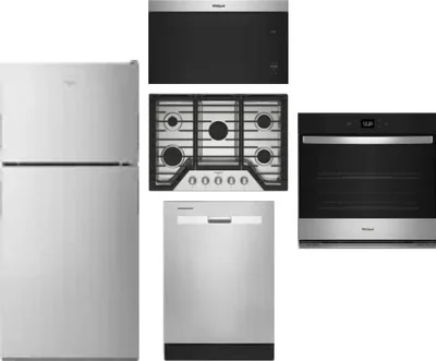5 Piece Package Includes Refrigerator, Cooktop, Wall Oven, Microwave And Dishwasher
