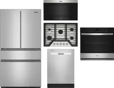 5 Piece Package Includes Refrigerator, Cooktop, Wall Oven, Microwave And Dishwasher