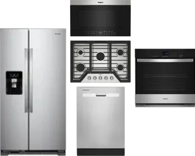 5 Piece Package Includes Refrigerator, Cooktop, Wall Oven, Microwave And Dishwasher