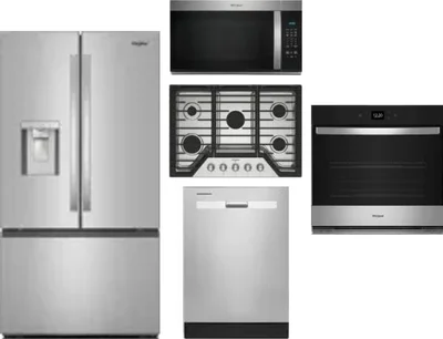 5 Piece Package Includes Refrigerator, Cooktop, Wall Oven, Microwave And Dishwasher