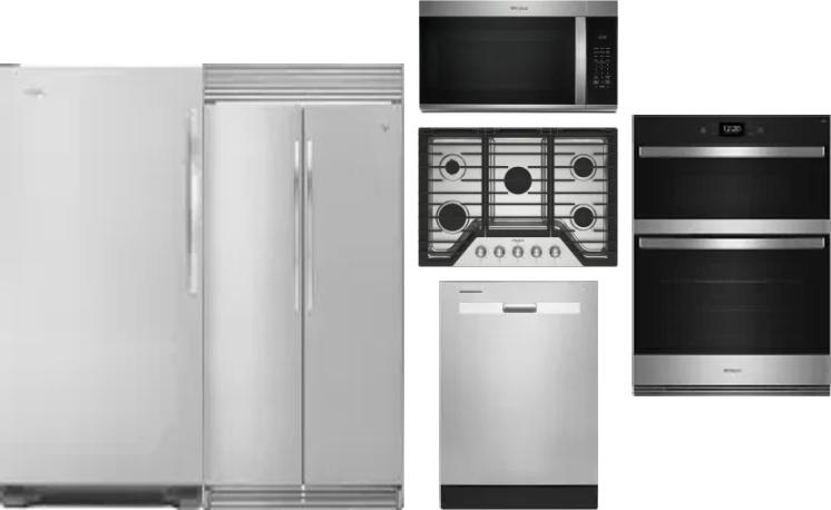 6 Piece Package Includes Refrigerator, Freezer, Cooktop, Wall Oven, Microwave And Dishwasher