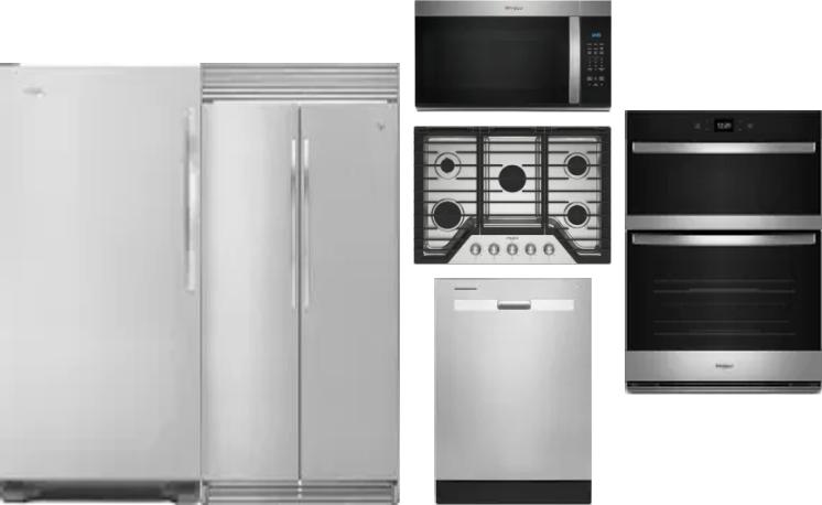 6 Piece Package Includes Refrigerator, Freezer, Cooktop, Wall Oven, Microwave And Dishwasher