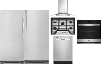 6 Piece Package Includes Refrigerator, Freezer, Cooktop, Wall Oven, Hood And Dishwasher